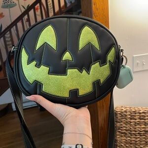Love pain and stitches Jack o lantern purse Halloween